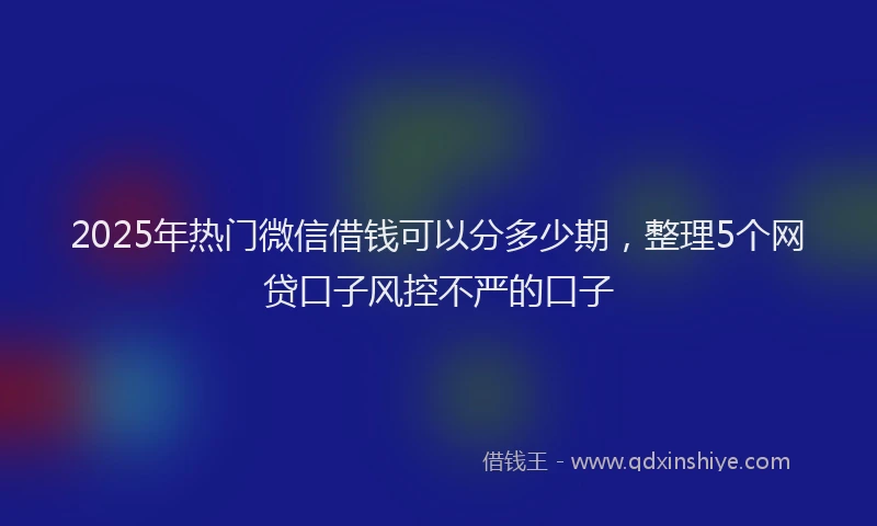 2025年热门微信借钱可以分多少期，整理5个网贷口子风控不严的口子