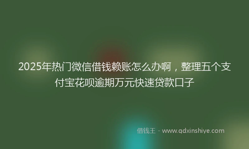 2025年热门微信借钱赖账怎么办啊，整理五个支付宝花呗逾期万元快速贷款口子