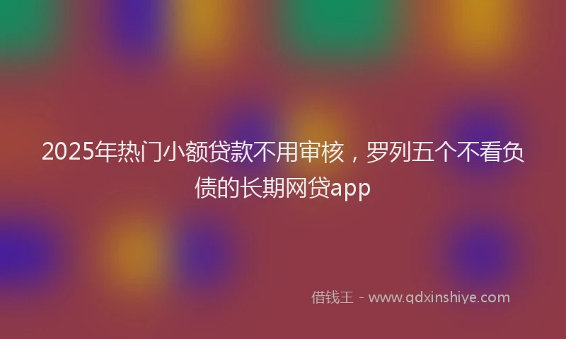 2025年热门小额贷款不用审核，罗列五个不看负债的长期网贷app