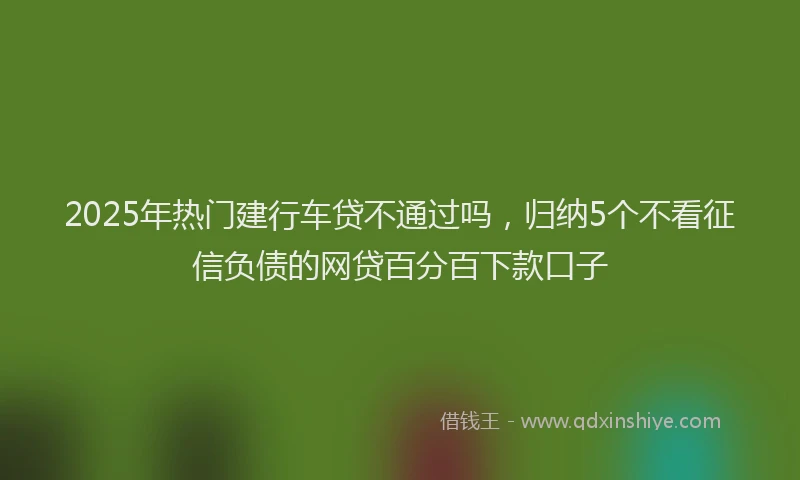 2025年热门建行车贷不通过吗，归纳5个不看征信负债的网贷百分百下款口子