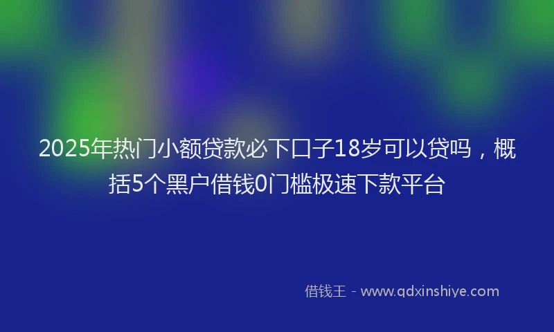 2025年热门小额贷款必下口子18岁可以贷吗，概括5个黑户借钱0门槛极速下款平台