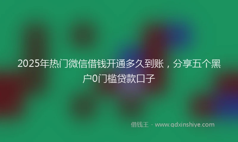 2025年热门微信借钱开通多久到账，分享五个黑户0门槛贷款口子