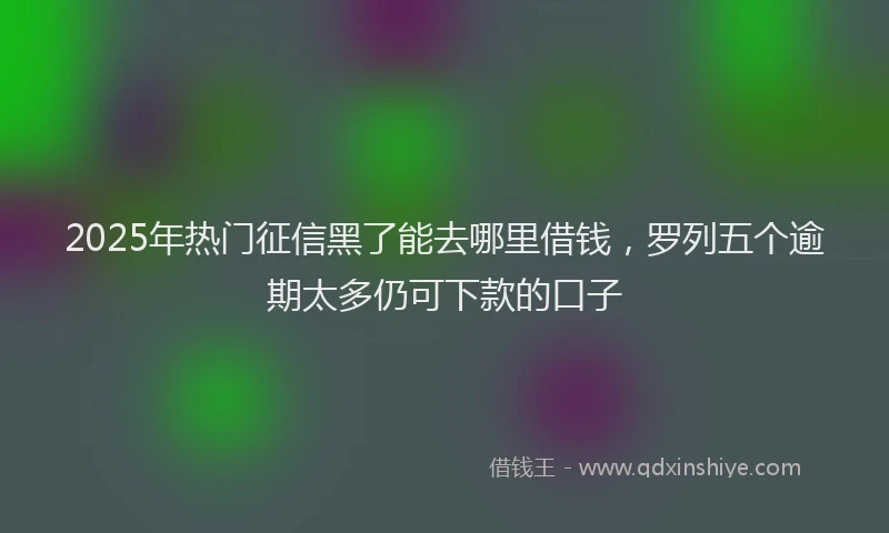 2025年热门征信黑了能去哪里借钱，罗列五个逾期太多仍可下款的口子
