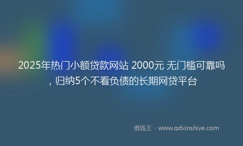 2025年热门小额贷款网站 2000元 无门槛可靠吗,归纳5个不看负债的长期网贷平台