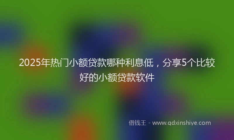 2025年热门小额贷款哪种利息低，分享5个比较好的小额贷款软件