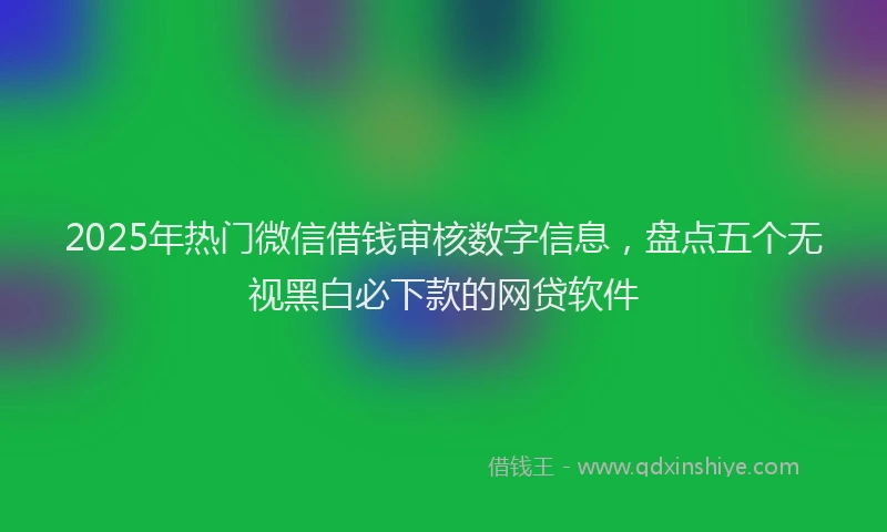 2025年热门微信借钱审核数字信息，盘点五个无视黑白必下款的网贷软件
