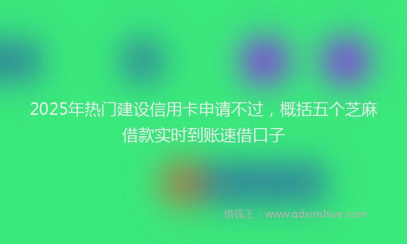 2025年热门建设信用卡申请不过，概括五个芝麻借款实时到账速借口子