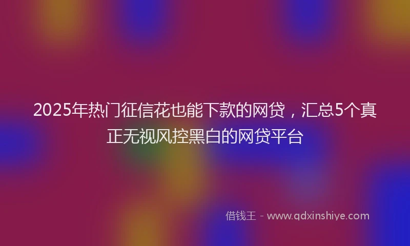 2025年热门征信花也能下款的网贷，汇总5个真正无视风控黑白的网贷平台