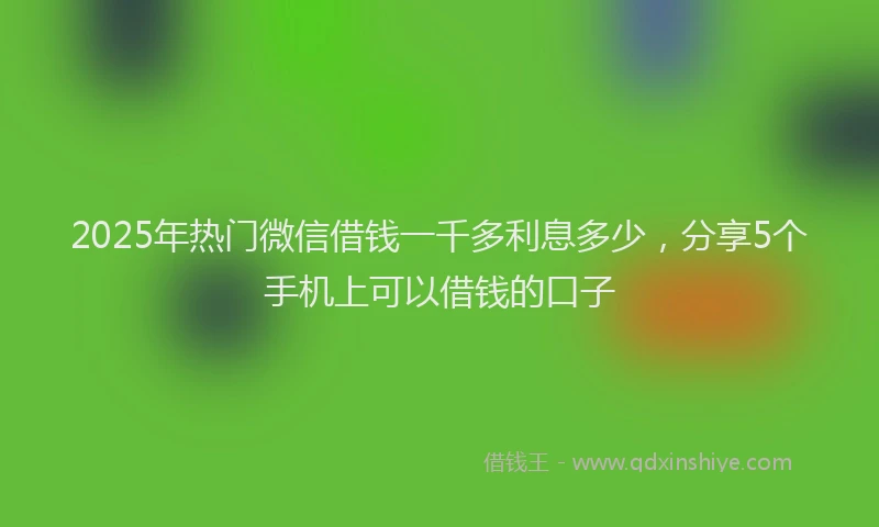 2025年热门微信借钱一千多利息多少，分享5个手机上可以借钱的口子