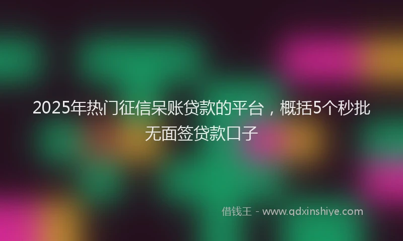 2025年热门征信呆账贷款的平台，概括5个秒批无面签贷款口子