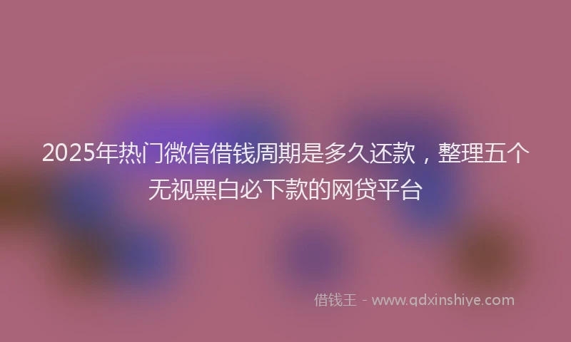 2025年热门微信借钱周期是多久还款，整理五个无视黑白必下款的网贷平台