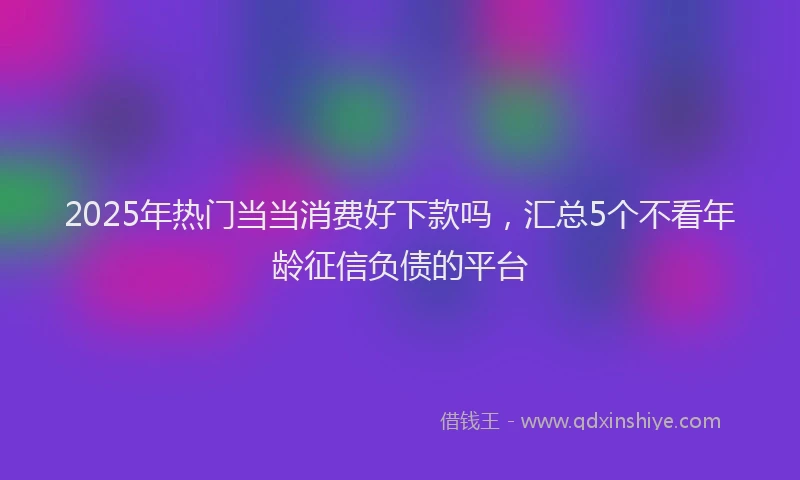 2025年热门当当消费好下款吗，汇总5个不看年龄征信负债的平台
