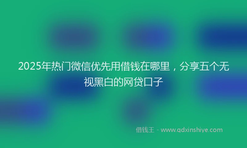 2025年热门微信优先用借钱在哪里，分享五个无视黑白的网贷口子