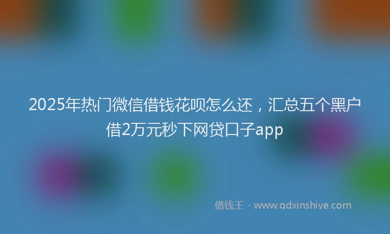 2025年热门微信借钱花呗怎么还，汇总五个黑户借2万元秒下网贷口子app