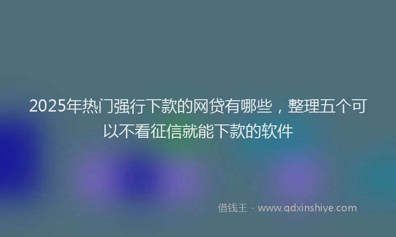 2025年热门强行下款的网贷有哪些，整理五个可以不看征信就能下款的软件