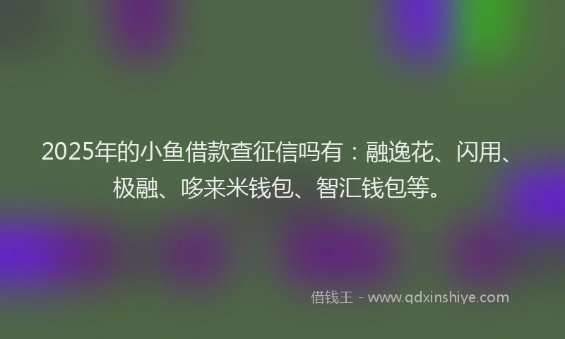 2025年的小鱼借款查征信吗有：融逸花、闪用、极融、哆来米钱包、智汇钱包等。