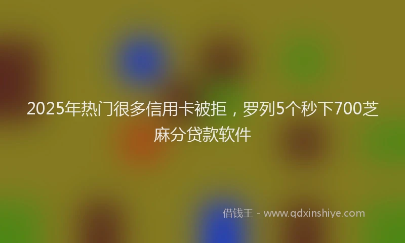 2025年热门很多信用卡被拒，罗列5个秒下700芝麻分贷款软件