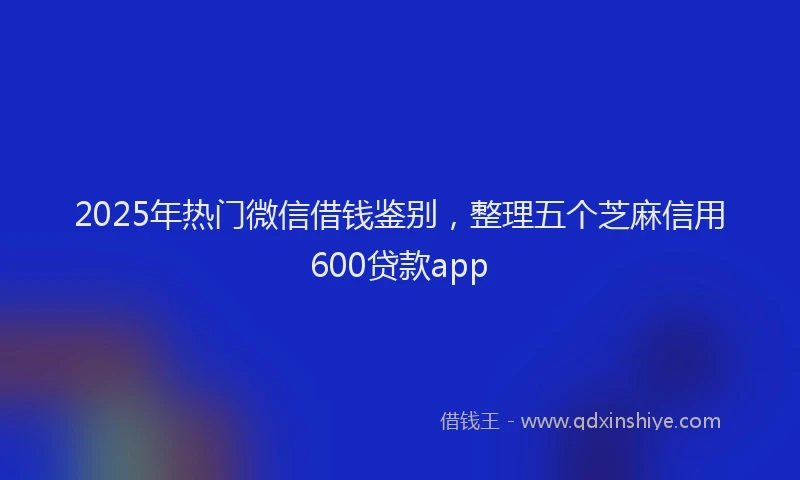 2025年热门微信借钱鉴别，整理五个芝麻信用600贷款app