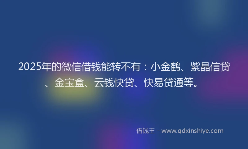 2025年的微信借钱能转不有：小金鹤、紫晶信贷、金宝盒、云钱快贷、快易贷通等。