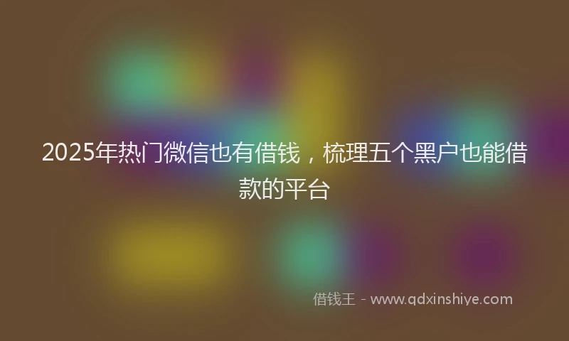 2025年热门微信也有借钱，梳理五个黑户也能借款的平台