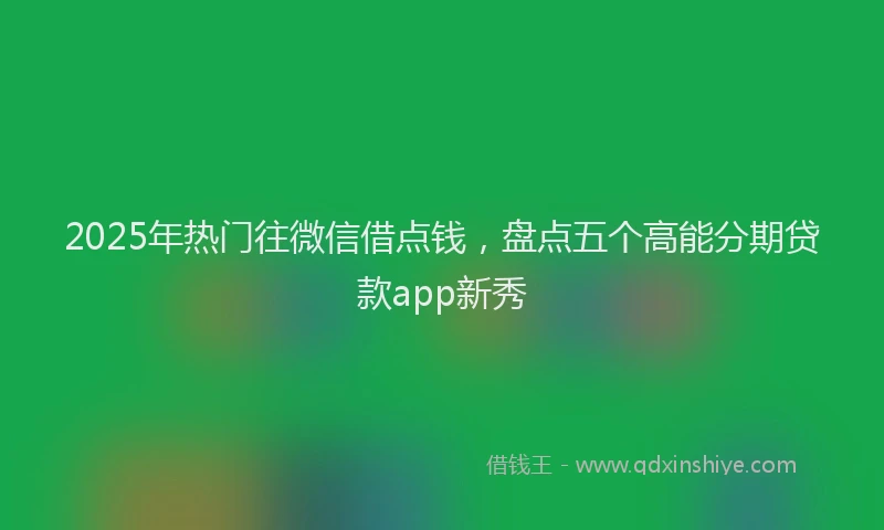 2025年热门往微信借点钱，盘点五个高能分期贷款app新秀