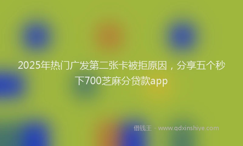 2025年热门广发第二张卡被拒原因，分享五个秒下700芝麻分贷款app