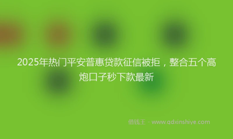 2025年热门平安普惠贷款征信被拒，整合五个高炮口子秒下款最新