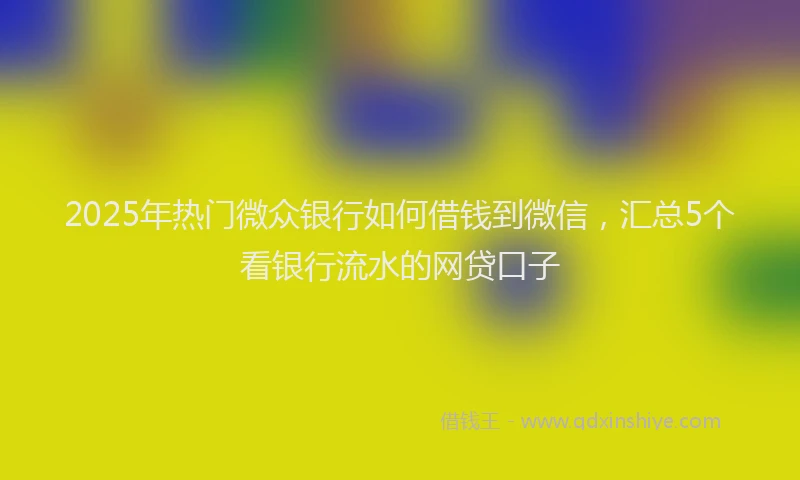2025年热门微众银行如何借钱到微信，汇总5个看银行流水的网贷口子