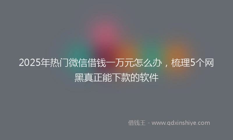 2025年热门微信借钱一万元怎么办，梳理5个网黑真正能下款的软件