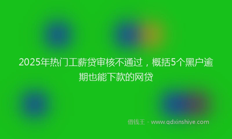2025年热门工薪贷审核不通过，概括5个黑户逾期也能下款的网贷