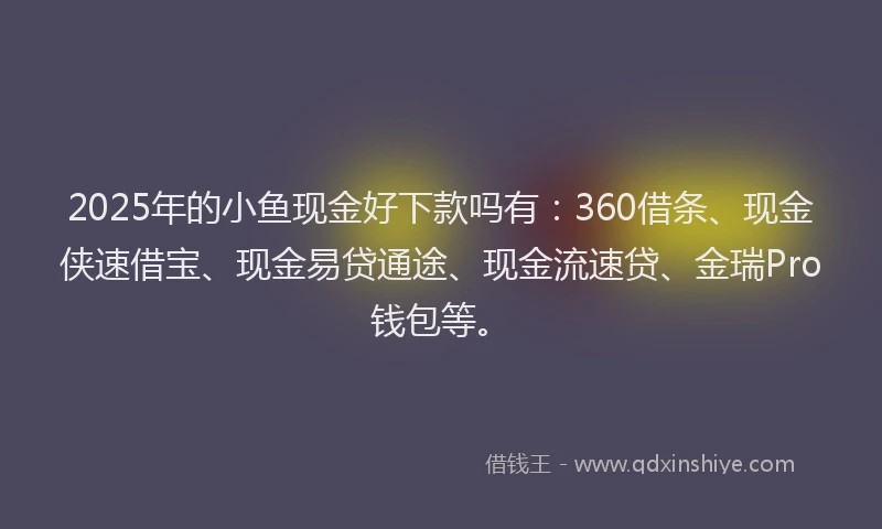 2025年的小鱼现金好下款吗有：360借条、现金侠速借宝、现金易贷通途、现金流速贷、金瑞Pro钱包等。