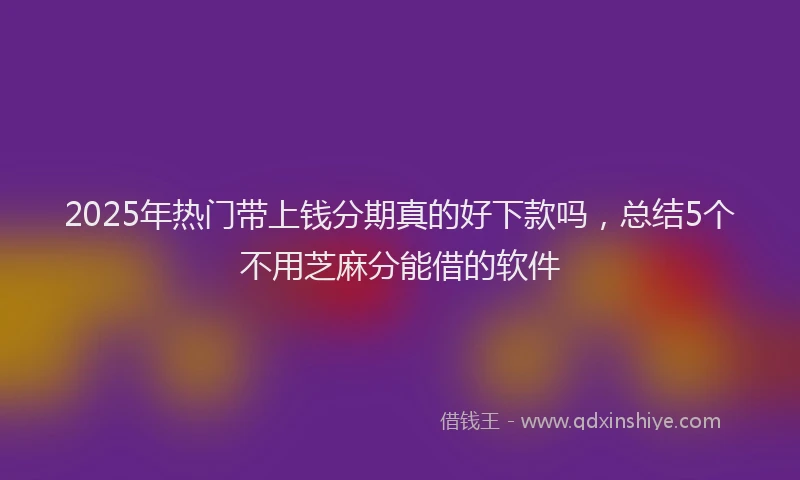 2025年热门带上钱分期真的好下款吗，总结5个不用芝麻分能借的软件