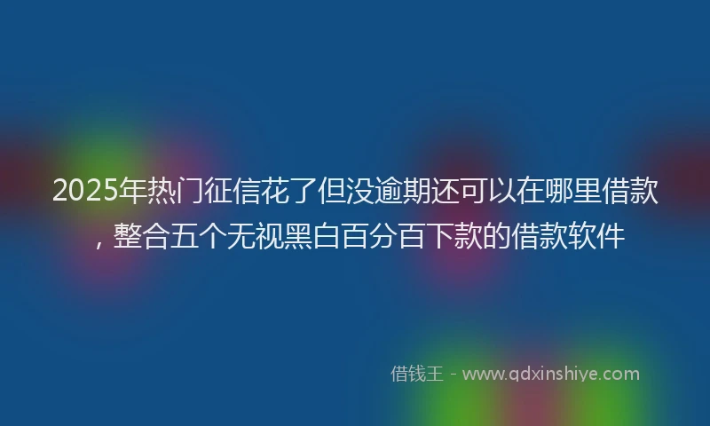 2025年热门征信花了但没逾期还可以在哪里借款，整合五个无视黑白百分百下款的借款软件