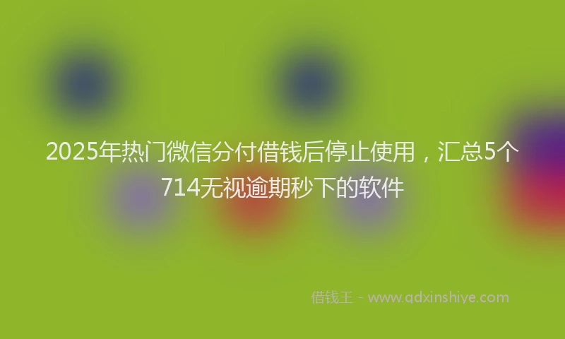 2025年热门微信分付借钱后停止使用，汇总5个714无视逾期秒下的软件