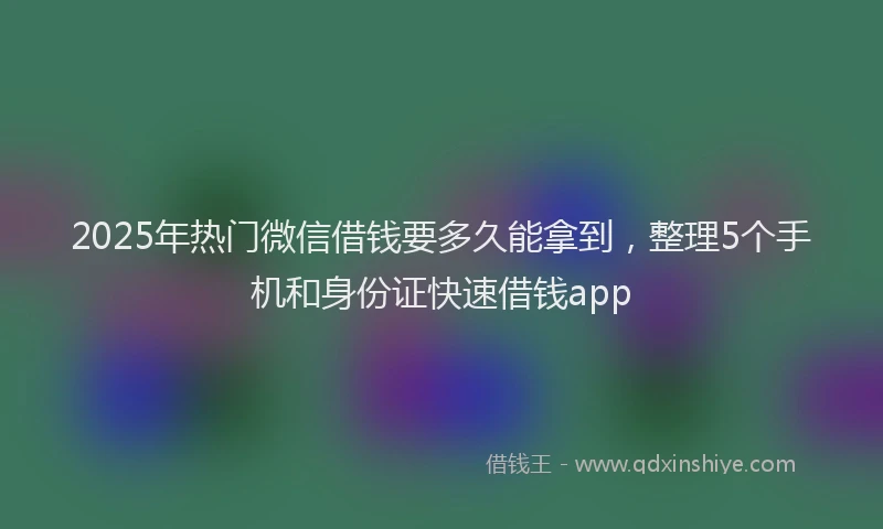 2025年热门微信借钱要多久能拿到，整理5个手机和身份证快速借钱app