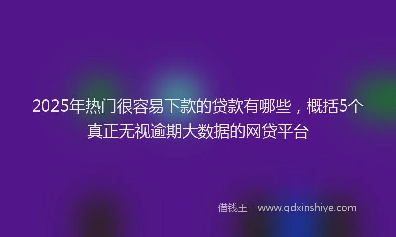 2025年热门很容易下款的贷款有哪些，概括5个真正无视逾期大数据的网贷平台