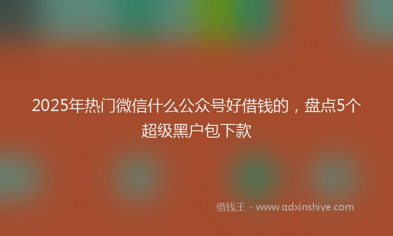 2025年热门微信什么公众号好借钱的，盘点5个超级黑户包下款