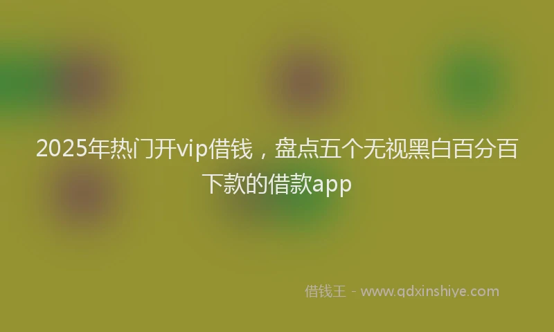 2025年热门开vip借钱，盘点五个无视黑白百分百下款的借款app