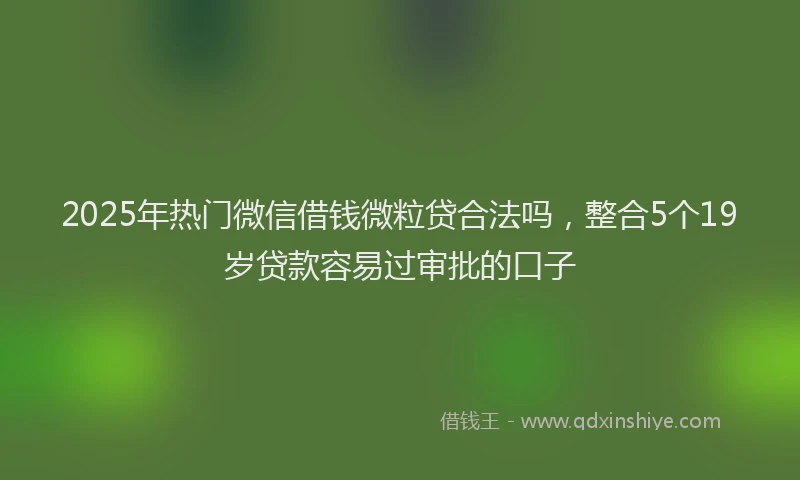 2025年热门微信借钱微粒贷合法吗,整合5个19岁贷款容易过审批的口子