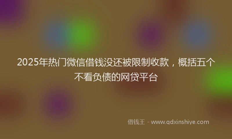 2025年热门微信借钱没还被限制收款，概括五个不看负债的网贷平台