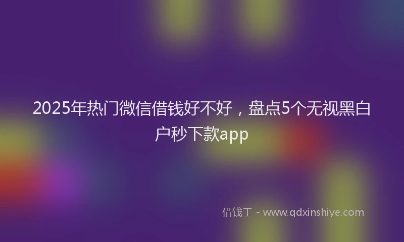 2025年热门微信借钱好不好,盘点5个无视黑白户秒下款app