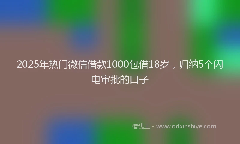 2025年热门微信借款1000包借18岁，归纳5个闪电审批的口子