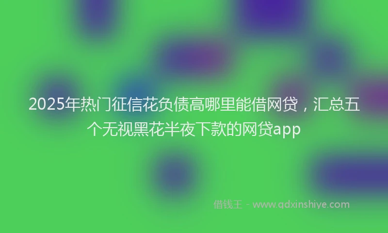 2025年热门征信花负债高哪里能借网贷，汇总五个无视黑花半夜下款的网贷app
