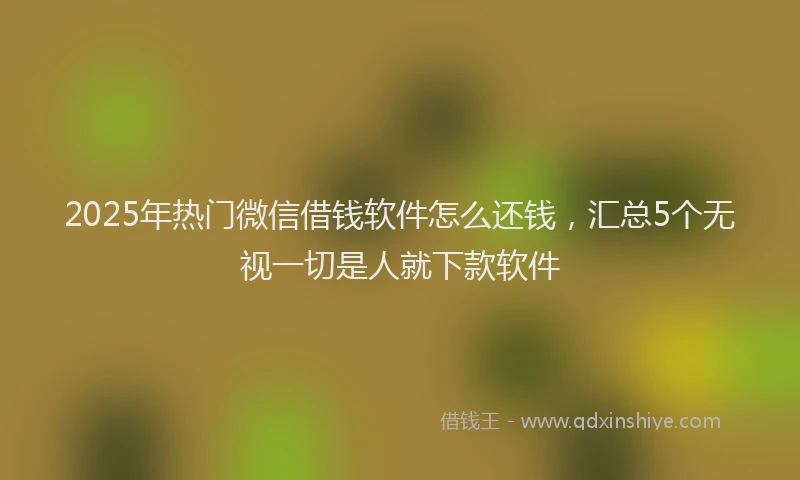2025年热门微信借钱软件怎么还钱，汇总5个无视一切是人就下款软件