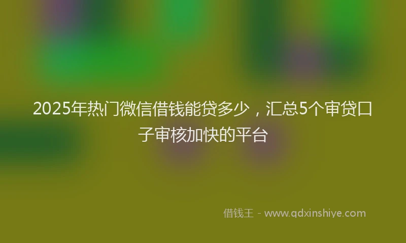 2025年热门微信借钱能贷多少，汇总5个审贷口子审核加快的平台