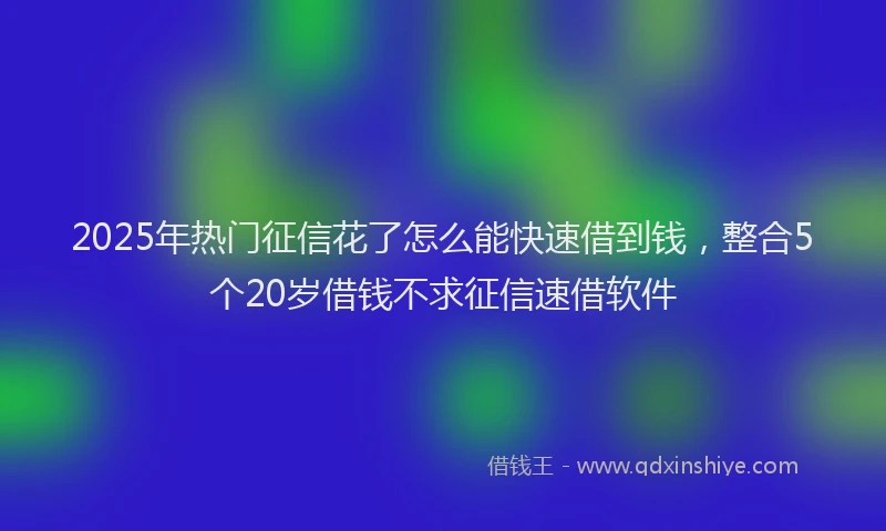 2025年热门征信花了怎么能快速借到钱，整合5个20岁借钱不求征信速借软件
