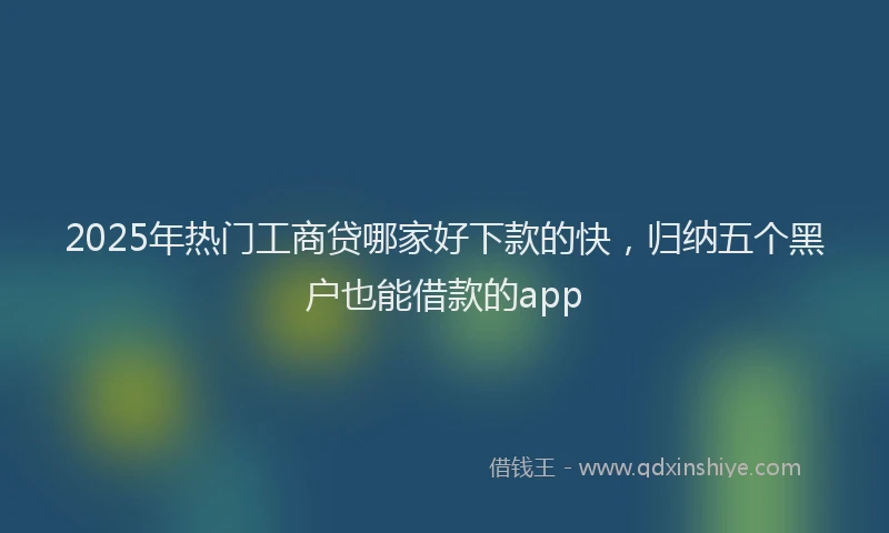 2025年热门工商贷哪家好下款的快，归纳五个黑户也能借款的app