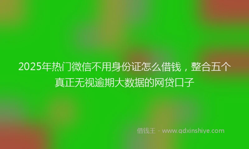 2025年热门微信不用身份证怎么借钱，整合五个真正无视逾期大数据的网贷口子