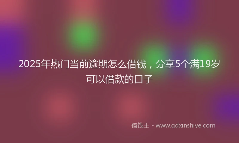 2025年热门当前逾期怎么借钱，分享5个满19岁可以借款的口子
