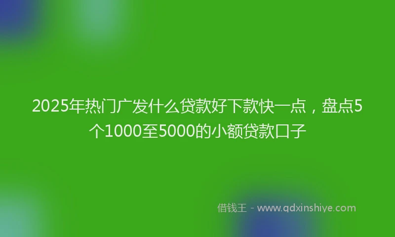 2025年热门广发什么贷款好下款快一点,盘点5个1000至5000的小额贷款口子